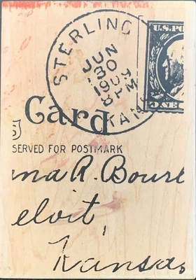 Sello de goma Stampington & Co Ephemera Lg cancelación 1909 matasellos Foto 1 de 4