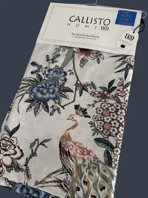 CALLISTO HOME Window Curtains 2 Panels 38” X 96" Firebird Drapers Back Top Ivory - Image 1 of 4