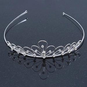 Braut/Hochzeit/Abschlussball rhodiniert österreichisches Kristall Diadem - Bild 1 von 6