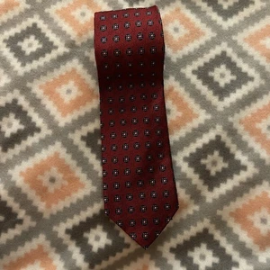 HERREN KRAWATTE JOS A BANK EXECUTIVE COLLECTION 100 % SEIDE BURGUNDERROT MUSTER - Bild 1 von 4