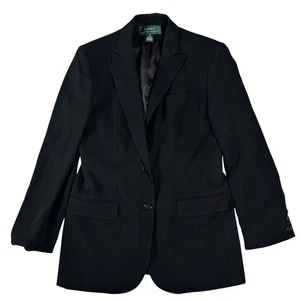 Blazer donna Lauren Ralph Lauren nero 2 bottoni colletto a punta taglia 6 - Foto 1 di 24