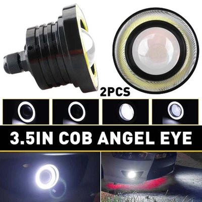 2 Piezas Proyector de Luz Antiniebla LED COB de 3.5 Pulgadas Coche Ojos de Ángel Anillo Halo DRL Cabeza de Lámpara Foto 1 de 4