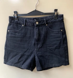 Afends Womens Size 10 (28) Black Denim Seventy Threes High Rise Waist Shorts - Picture 1 of 10