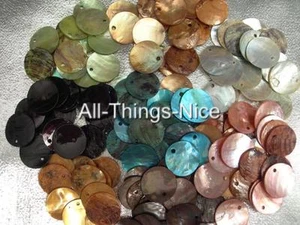 100 Natural PEARL SHELL 15mm Dyed Beads Jewellery Making Findings WHOLESALE Lot - Picture 1 of 1