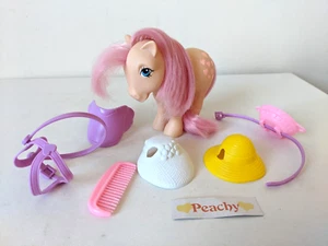 Vintage 1980s G1 My Little Pony Peachy with 2017 Repro Accessories / Bundle - Picture 1 of 9