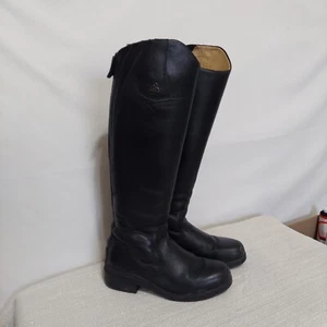 Mountain Horse Equestrian Riding Boots Womens 8 Black Leather Zip Metal Shank - Picture 1 of 22