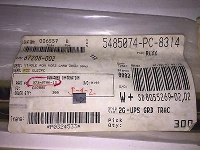 (QTY=20) 67208-002, 2 Position Recept Conn 0.100" (2.54mm) Through Hole RA Gold  - Image 1 of 4