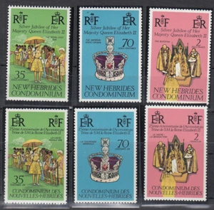 Regina Elisabetta Argento Giubileo Nuove Ebridi Inglese + Francese MNH 1977 (145187) - Foto 1 di 1