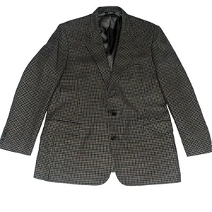 Men’s Patrick James 100% Wool Blazer Jacket Multicolor Houndstooth Size 44 L - Picture 1 of 14