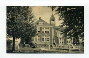 Jamestown RI postal vintage escuela pública, campanario, tejas - Imagen 1 de 2
