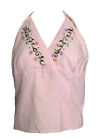 Używana różowa haftowana ręcznie robiona bluzka S