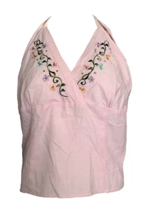 Pre Owned Pink Embroidered Hand Made Blouse S - Picture 1 of 5