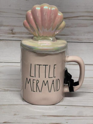 Rae Dunn Disney The Little Mermaid Pink Shell Topper Mug Double Sided - Image 1 of 2