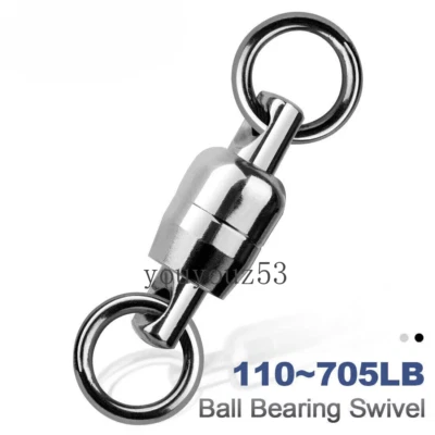 Dual Ball Bearing Swivel Stainless Steel Fishing Swivel Bait Connector Swivel - Image 1 of 4