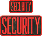 Security Embroidery Patch 5x11 And 3x6 velcr@ On Back Red On Black Multicam