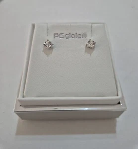 ORECCHINI PG GIOIELLI DIAMANTI Bianchi Punto Luce In ORO BIANCO 18 Karati 750% - Foto 1 di 9