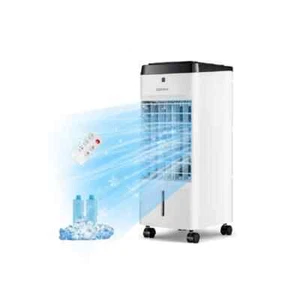 Evaporative Air Cooler 22 in. 3 Fan Speeds Personal Misting Fan in White Remote, - Picture 1 of 7