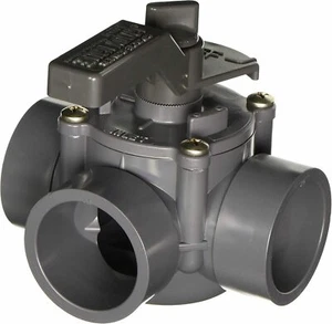 Jandy 3406 Space Saver 3 Port 1-1/2 to 2-Inch Positive Seal Pool/Spa Valve, Gray - Picture 1 of 2