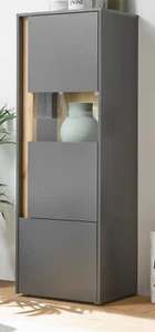 Vitrine Vitrinenschrank Möbel für Wohnzimmer Esszimmer grau Eiche Wotan Center - Bild 1 von 9