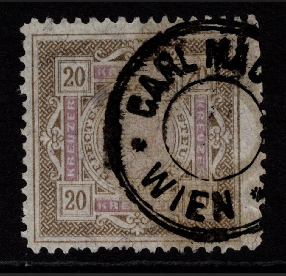 Austria 1892 20k Stock Rev Usado Granito Blanco PP Perf 11.5 - S36317 Foto 1 de 1