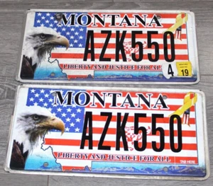 Montana  License Plate (PAIR) Justice & Liberty For All - Picture 1 of 5