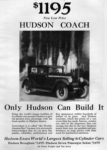 Hudson Super Six 1925 sedán anuncio original - Imagen 1 de 1