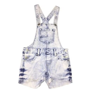 Squeeze Acid Wash Short Overalls Size 7 Shortalls Denim Retro Style Country - Picture 1 of 10