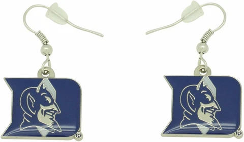 Duke Blue Devils NCAA Logo Silver Dangler Earrings Hypo-Allergenic Cover
