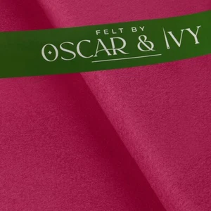 Handicraft Wool/Viscose Felt Fabric Material - Bright Pink - Felt By Oscar & Ivy - Picture 1 of 3
