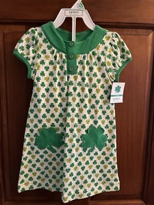 Baby Girl 18 Mo. Carter's Shamrocks St. Patrick's Day Dress w pantie New w Tag - Picture 1 of 8