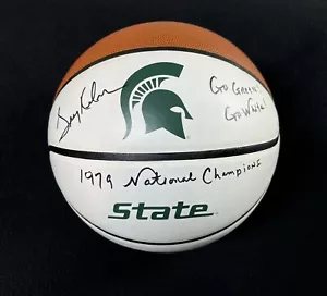 Gregory Kelser Signed & Inscribed Michigan State Spartans Small Logo Basketball - Picture 1 of 4