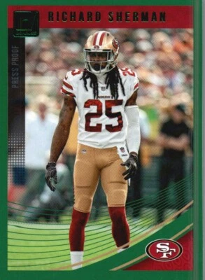 2018 Donruss #258 Richard Sherman Press Proof Green - Image 1 of 2
