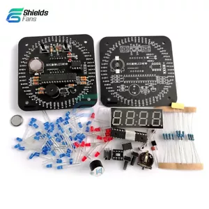 Electronic Digital Clock DIY Kit Rotating LED Flowing Clock parts Learning Board - Bild 1 von 13