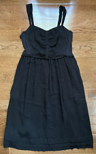 Burberry Brit black silk chiffon dress sleeveless ruffles & layers sz 10 EUC