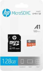 Genuine HP 128GB MicroSDXC Memory Micro SD Card w/ Adapter, U3, A1, 100MB/s mxA1 - Picture 1 of 6