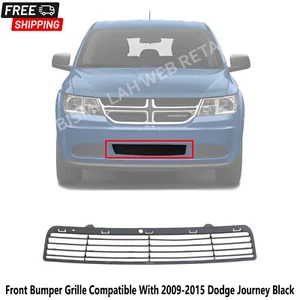 Front Bumper Grille Compatible With 2009-2015 Dodge Journey Black - Picture 1 of 4