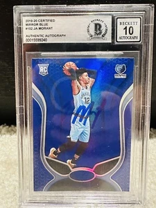 2019-20 Certified Mirror Blue #152 Ja Morant Rookie Auto RC BGS NBA Memphis 🔥 - Picture 1 of 2