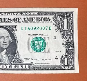 16 September 2007 (D 16092007 D) Birthday Note $1 One Dollar Bill - Picture 1 of 3