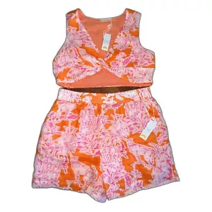Neu mit Etikett C&C California 2-teiliges 100 % Leinen-Set Tropical XL - Bild 1 von 6