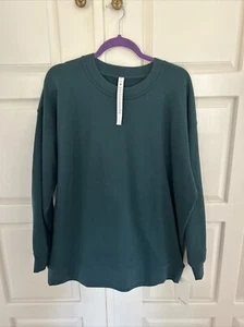 NEW Lululemon Women’s Perfectly Oversized Crew Sweatshirt Green Jasper Size 10 - Picture 1 of 5