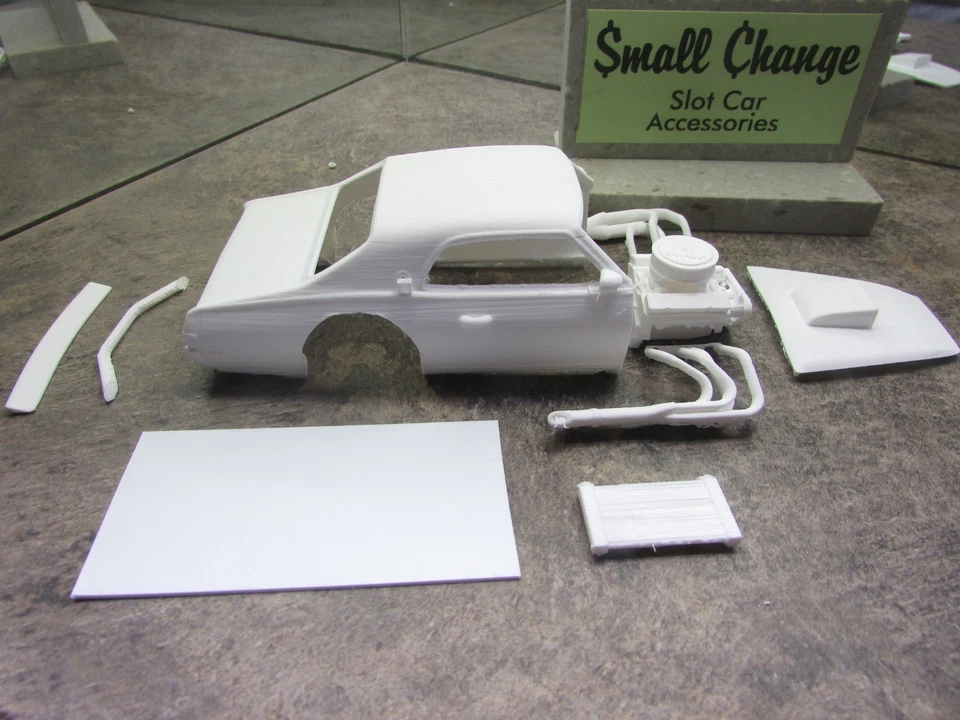NEW 1/24 3D PRINTED '71 COUGAR RACE SLOT CAR / MODEL BODY. FREE SHIPPING. - Image 1 of 1