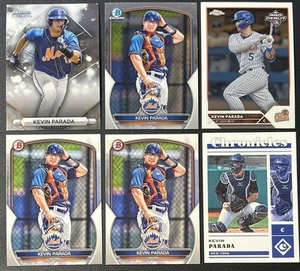 Lote de 6 tarjetas de béisbol Kevin Parada New York Mets Bowman cromo y esterlina y más - Imagen 1 de 6