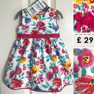 Jojo Maman Bebe Floral Baby Girls Party Dress 3-6 Months Brand New & Tagged - Picture 1 of 12