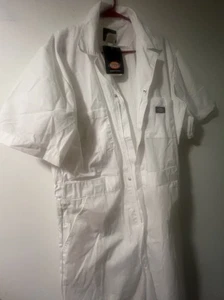Mono Dickies Manga Corta Ropa de Trabajo Uniforme Blanco LT Alto Pintores Cremallera - Imagen 1 de 20