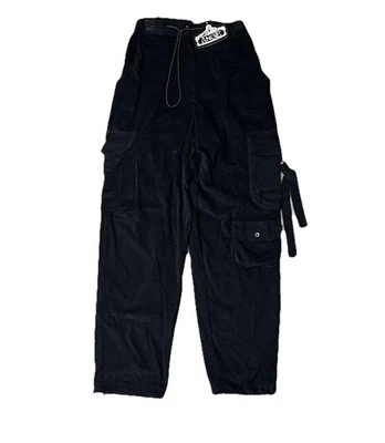 Pantalones Angie Negros Sueltos Pana Bolsillo Carga Damas Pequeños Nuevos con Etiquetas Foto 1 de 4