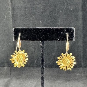 RLM Robert Lee Morris Brass Flower Petal Earrings Vintage - Picture 1 of 14