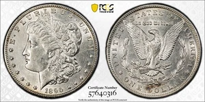 1890~CC MORGAN DOLLAR - PCGS GRADED AU53 - Picture 1 of 1