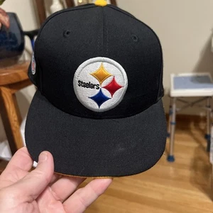 Vintage Pittsburgh Steelers Cap Sports Reebok Fitted 7 1/8 NFL Black 100% Wool - Picture 1 of 4
