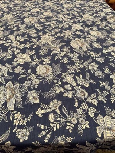 VTG Blue & White Paisley Floral Cotton Tablecloth Country Living 60”x80” - Picture 1 of 6