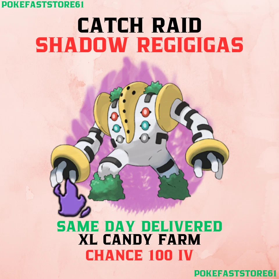 Shadow Regigigas Pokemon Go Catch Raid✨XL Candy Farm✨Chanc 100 iv✨Possible Shiny - Image 1 of 1